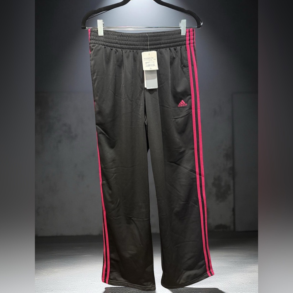 Adidas Black Pants with Pink Accent